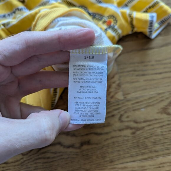 Baby Emporio - Yellow Striped Lion / Tiger Short Romper - Picture 6 of 7